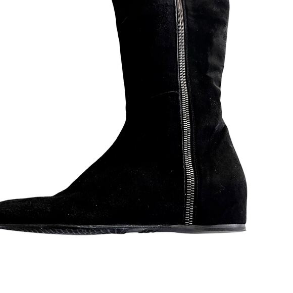Stuart Weitzman Black Suede Hidden Wedge Below Knee Tall Boots Size 5.5M - Picture 2 of 13